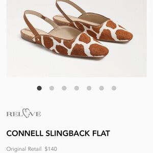 Sam Edelman Giraffe Print Slingback Flats - Brown and White